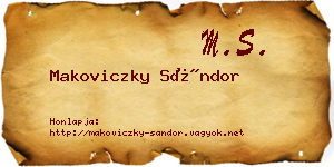 Makoviczky Sándor névjegykártya